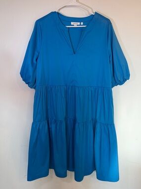 Chico's Tiered V-Neck Dress Tiered V-Neck Blue Size 8 Chico’s Size 1